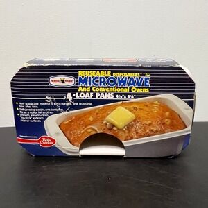 VTG Nordic Ware Reusable Microwave‎ Conventional Oven 4 Loaf Pans Betty Crocker